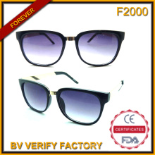 F2000 Nouveaux produits Square mixte lunettes de soleil matériau fabriqués à partir de Zhejiang